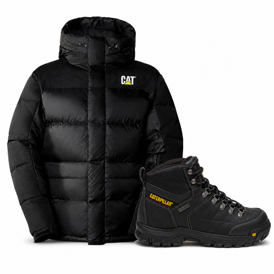 Kit Jaqueta Puffer + Bota Preta Masculina