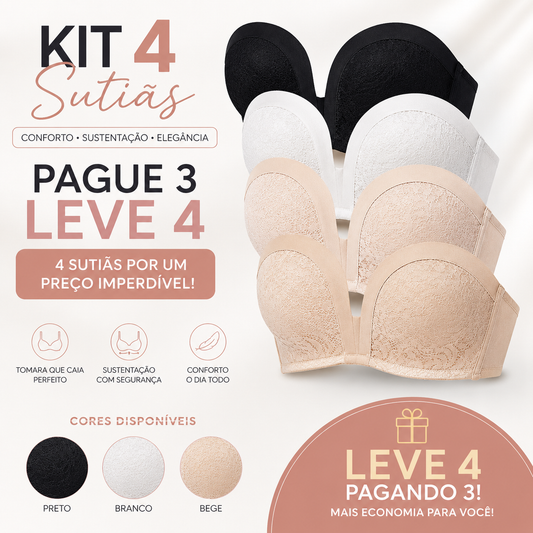 Lingerie Sutiã Top Tomara Que Caia Com Bojo E Silicone  Conforto E Estilo Moderno Para Todas As Ocasiões
