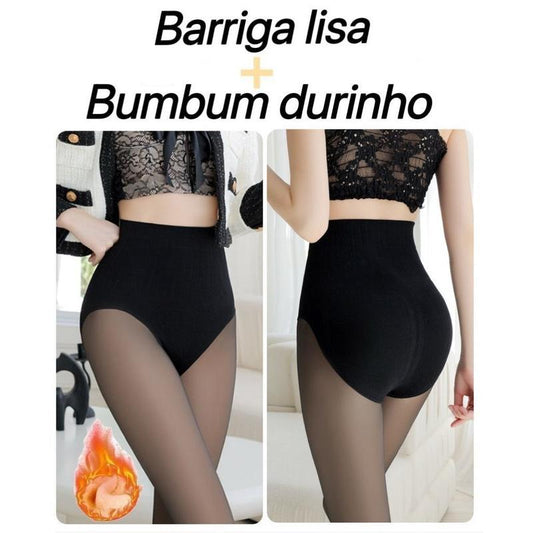 Meia Calça Térmica Translúcida Cintura Alta e Levanta Bumbum