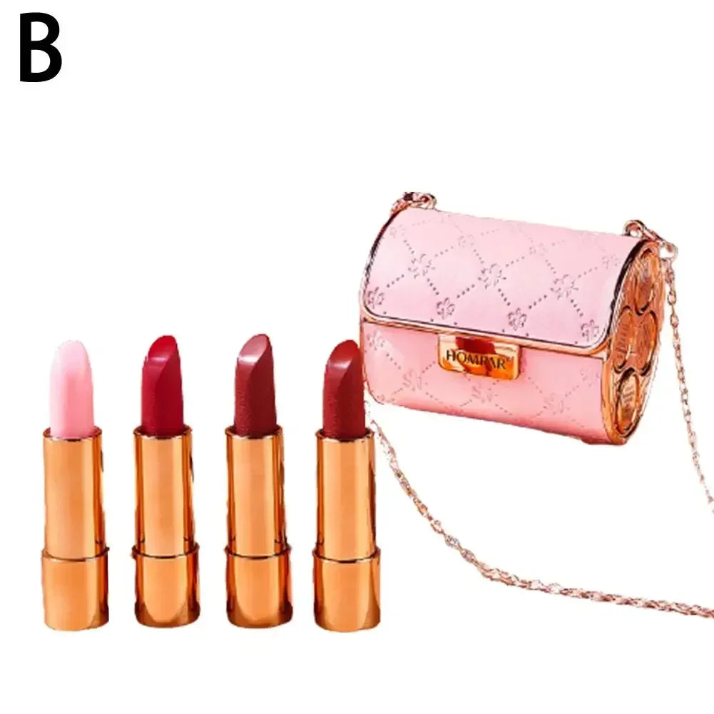 Kit 4 Batons Cintilantes Sexy + Bolsa de Luxo