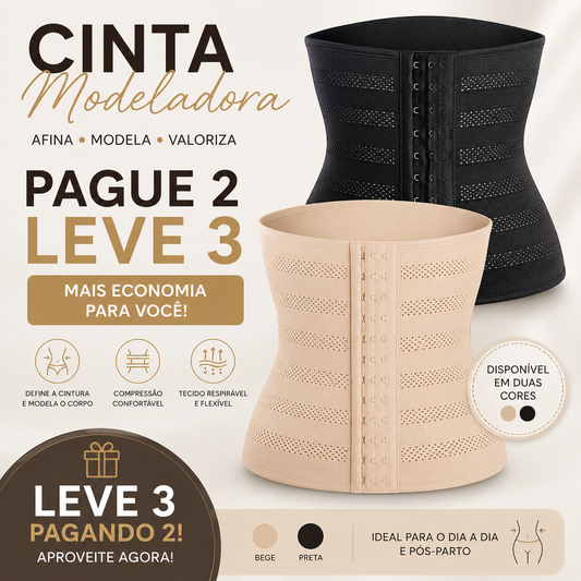 Lingerie Cinta Elastique Modeladora De Alta Compressão Redutor Afina Cintura